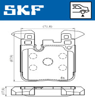 VKBP 90554 Sada brzdových destiček, kotoučová brzda SKF