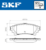 VKBP 90604 Sada brzdových destiček, kotoučová brzda SKF