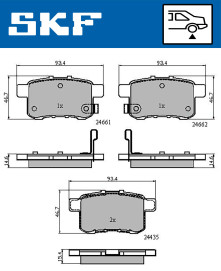 VKBP 90613 A Sada brzdových destiček, kotoučová brzda SKF