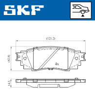 VKBP 90630 Sada brzdových destiček, kotoučová brzda SKF