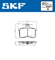 VKBP 90725 Sada brzdových destiček, kotoučová brzda SKF