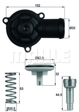 TI 220 87D Termostat, chladivo BEHR