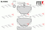 BL1030A2 Sada brzdových destiček, kotoučová brzda FTE