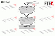 BL2343A1 Sada brzdových destiček, kotoučová brzda FTE