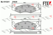 BL1512U1 Sada brzdových destiček, kotoučová brzda FTE