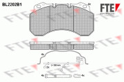 BL2202B1 Sada brzdových destiček, kotoučová brzda FTE