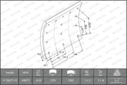 K19071.0-F2020 Sada brzdoveho oblozeni, bubnova brzda FERODO