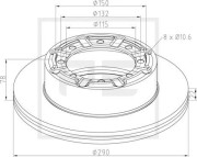 256.040-00A PE Automotive brzdový kotúč 256.040-00A PE Automotive