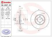 08.2557.50 Brzdový kotouč PRIME LINE BREMBO