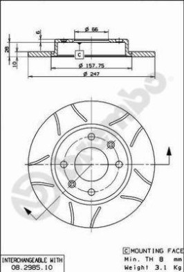 08.2985.75 Brzdový kotouč BREMBO MAX LINE BREMBO