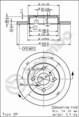 08.3110.10 Brzdový kotouč PRIME LINE BREMBO