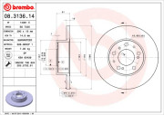 08.3136.14 Brzdový kotouč PRIME LINE BREMBO