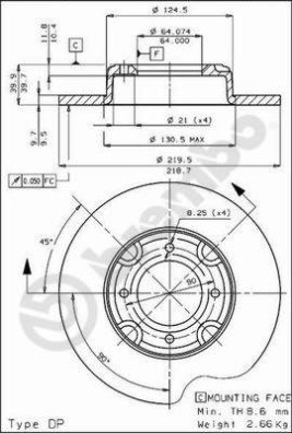 08.3437.10 Brzdový kotouč PRIME LINE BREMBO