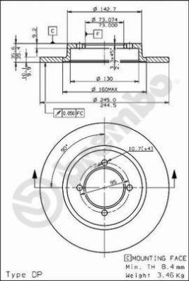 08.3955.10 Brzdový kotouč PRIME LINE BREMBO