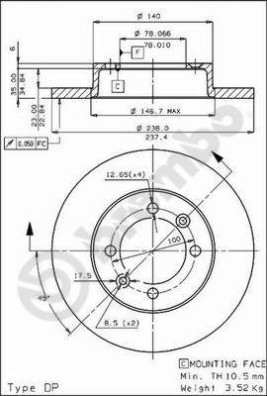 08.4480.10 Brzdový kotouč PRIME LINE BREMBO