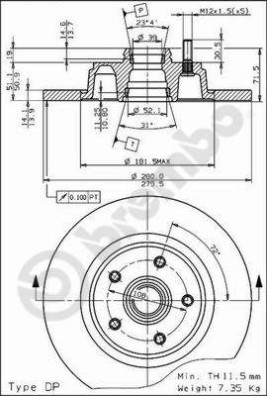 08.4875.10 BREMBO brzdový kotúč 08.4875.10 BREMBO