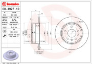 08.4927.10 BREMBO brzdový kotúč 08.4927.10 BREMBO