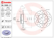 08.5085.31 Brzdový kotouč COATED DISC LINE BREMBO