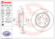 08.5174.34 Brzdový kotouč PRIME LINE BREMBO