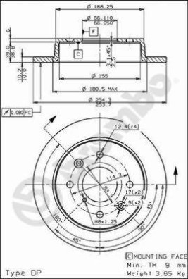 08.5218.10 Brzdový kotouč PRIME LINE BREMBO