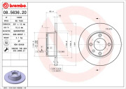 08.5636.20 Brzdový kotouč PRIME LINE BREMBO