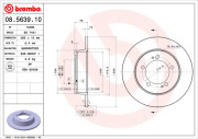 08.5639.10 BREMBO brzdový kotúč 08.5639.10 BREMBO