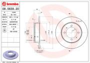 08.5639.20 BREMBO brzdový kotúč 08.5639.20 BREMBO