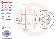 08.5743.11 Brzdový kotouč COATED DISC LINE BREMBO