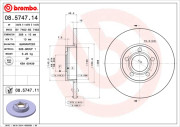 08.5747.11 Brzdový kotouč COATED DISC LINE BREMBO