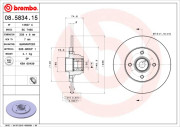 08.5834.15 Brzdový kotouč TWO-PIECE FLOATING DISCS LINE BREMBO