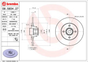 08.5834.27 Brzdový kotouč TWO-PIECE FLOATING DISCS LINE BREMBO