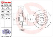 08.5953.10 Brzdový kotouč PRIME LINE BREMBO