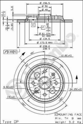 08.6837.10 Brzdový kotouč BREMBO