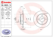 08.6903.14 Brzdový kotouč PRIME LINE BREMBO