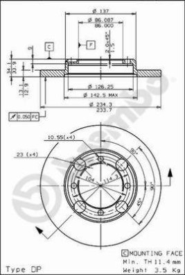 08.7072.10 Brzdový kotouč PRIME LINE BREMBO