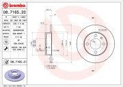 08.7165.20 Brzdový kotouč PRIME LINE BREMBO