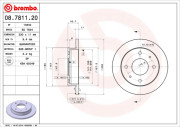 08.7811.20 Brzdový kotouč PRIME LINE BREMBO