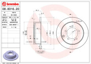 08.8316.20 Brzdový kotouč PRIME LINE BREMBO