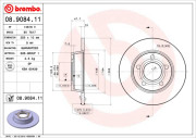 08.9084.11 Brzdový kotouč COATED DISC LINE BREMBO