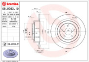 08.9093.11 Brzdový kotouč COATED DISC LINE BREMBO