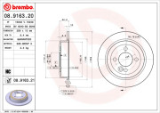 08.9163.20 Brzdový kotouč PRIME LINE BREMBO