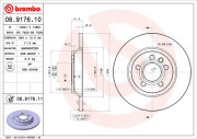 08.9176.10 Brzdový kotouč PRIME LINE BREMBO