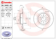 08.9460.61 Brzdový kotouč COATED DISC LINE BREMBO