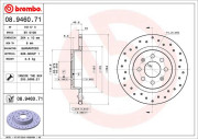 08.9460.71 Brzdový kotouč COATED DISC LINE BREMBO