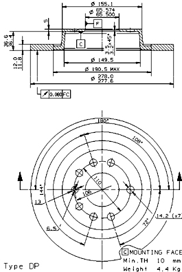 08.9511.11 Brzdový kotouč COATED DISC LINE BREMBO