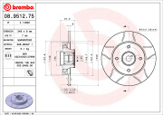 08.9512.75 Brzdový kotouč BREMBO MAX LINE BREMBO