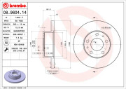 08.9604.14 Brzdový kotouč PRIME LINE BREMBO