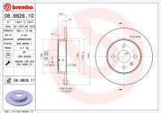 08.9826.10 Brzdový kotouč PRIME LINE BREMBO