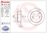 08.A114.20 Brzdový kotouč PRIME LINE BREMBO