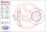 08.A147.10 Brzdový kotouč PRIME LINE BREMBO